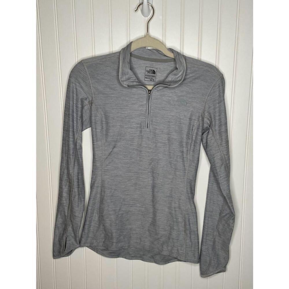 Women's The North Face Gray 1/4 Zip Pullover Top XS